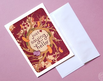 Just Saying Hello Greeting Card | 5"x7" Card for Everyday Greetings