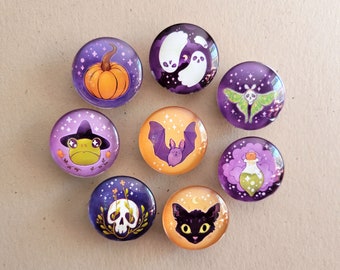 Magical Halloween 1" Handmade Magnets | Cute, Spooky, & Fun Round Magnets