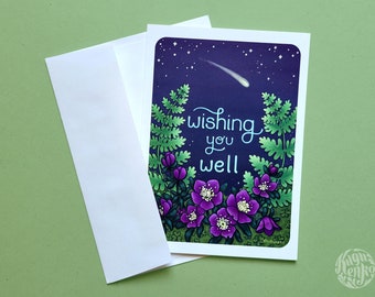 Wishing You Well Greeting Card with Envelope | 5"x7" Card for Recovery and New Beginnings