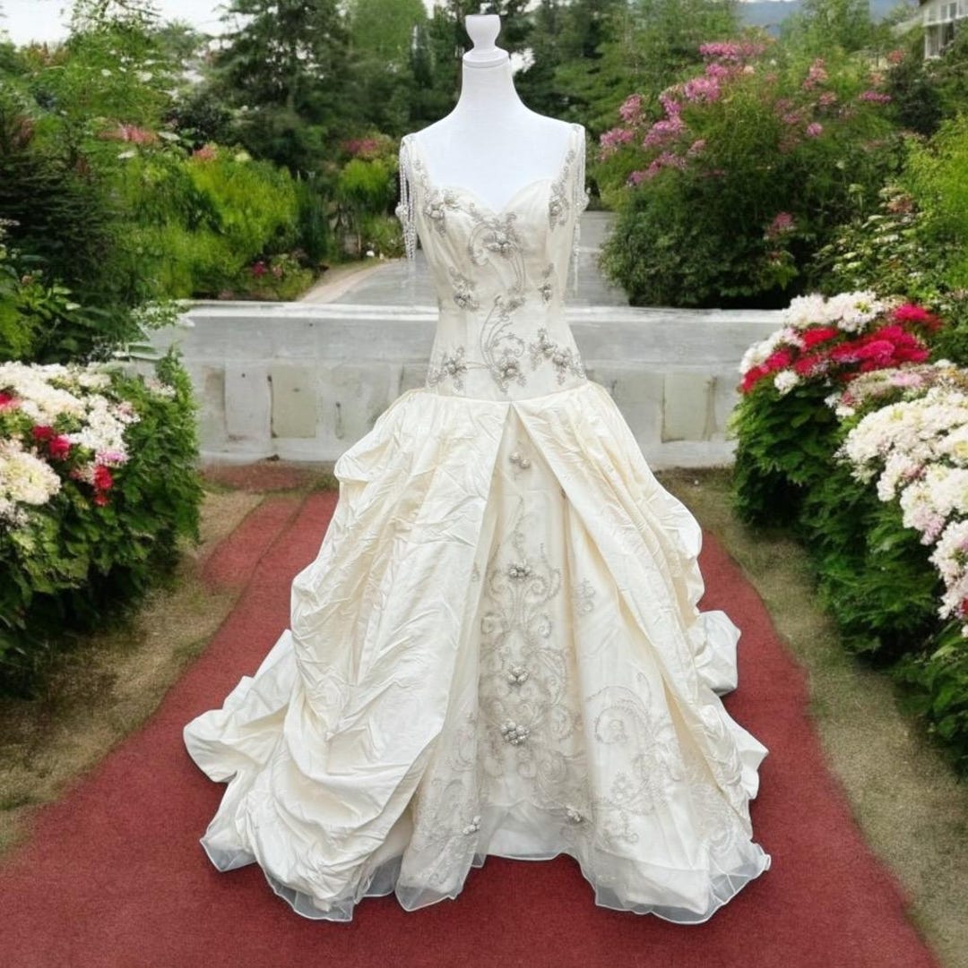 by Rani #9385 Bridal Ball Gown Wedding DRESS SZ 10 Silk