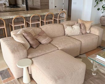 Custom High-End Pacific Design Center Contemporary 4p Modular Sofa Couch Set
