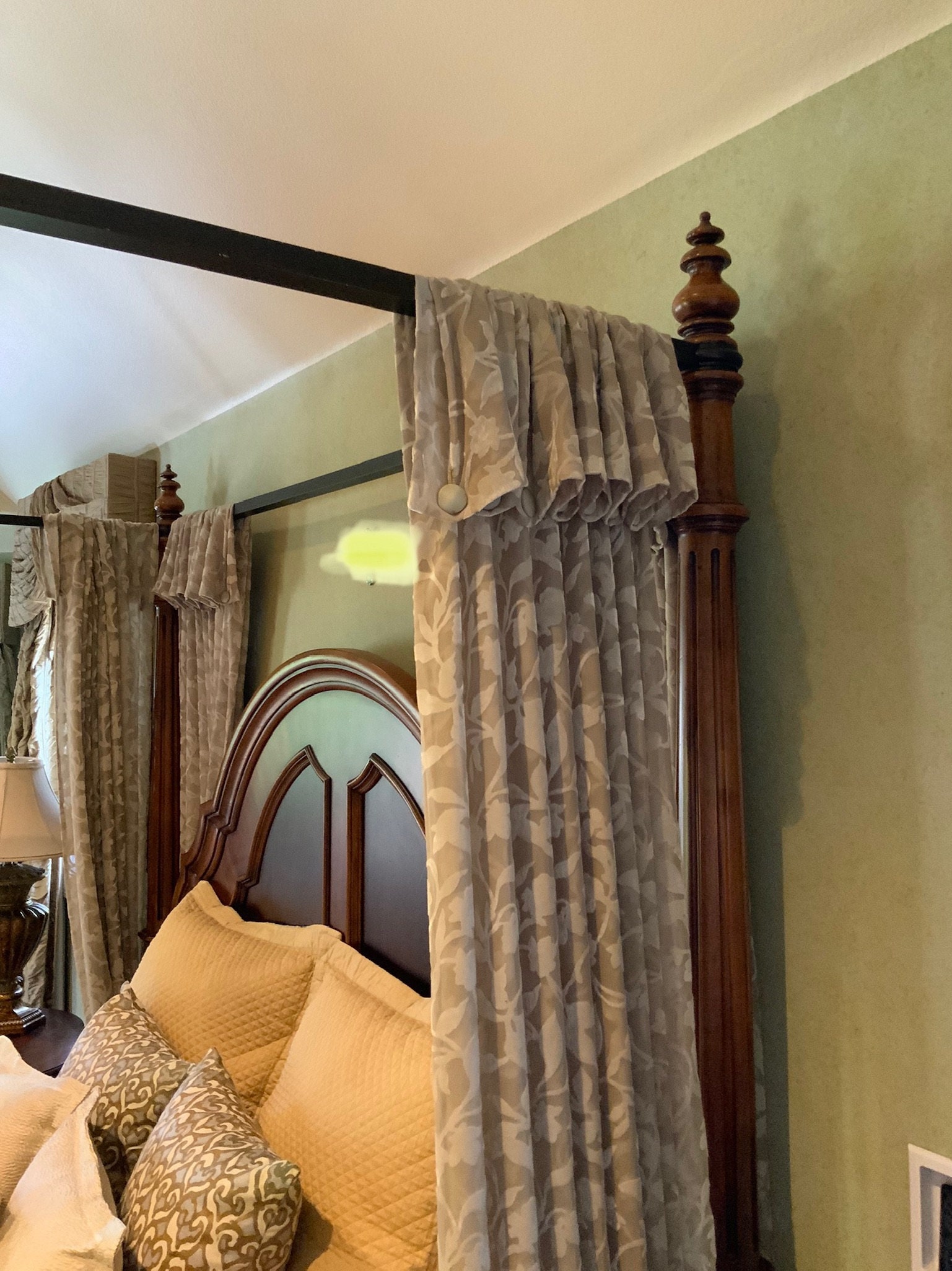 Ethan ALLEN Cal King Traditional WOOD Canopy Bed W/ CURTAINS Etsy