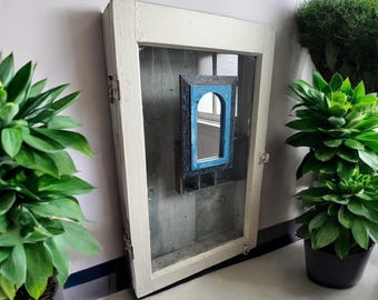 Farmhouse Vintage Shabby Chic Custom Window Frame Medicine Cabinet