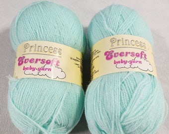 2 Skeins Vintage Princess Eversoft Baby Yarn 50g each LIght Blue Color #1782