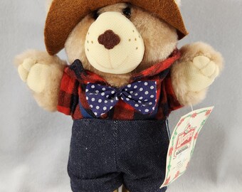 Wendy’s Furskins Bears 1986 Farrell Furskin Plush Teddy 8&quot;  w/tags Vintage