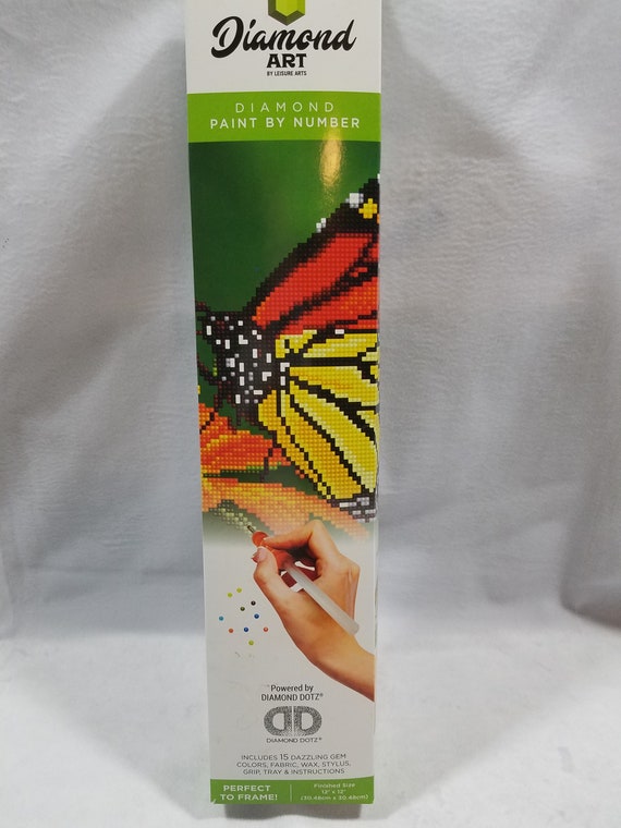 Leisure Arts Diamond Art Monarch Butterfly Intermediate Kit 12x12 Age 13 