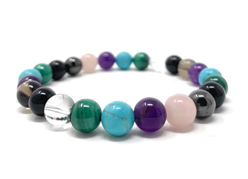 Size choices Cleanse /& Clear Negative Energies Crystal Bracelet with Malachite Crystal healing Gemstone Bracelet Power Bead Bracelet