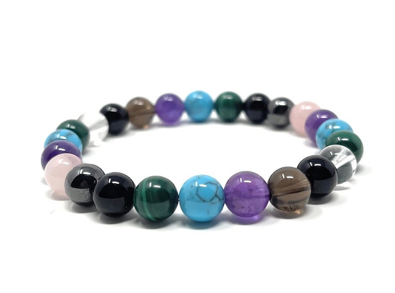 Cleanse and Clear Negative Energies Crystal Gemstone Bead Bracelet with Malachite Healing Bracelet SoulCafe Gift Box and Tag S/M/L/XL image 2