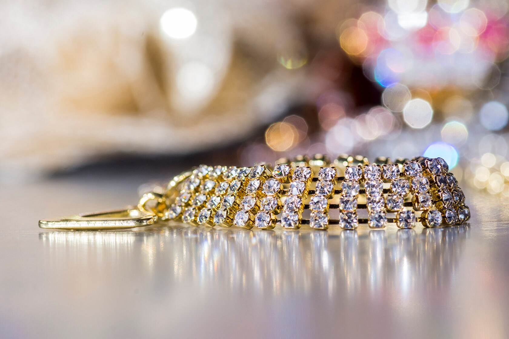 Tais Multicolor Four Rows Crystals Bra Straps, Diamante Bra Straps, Bra