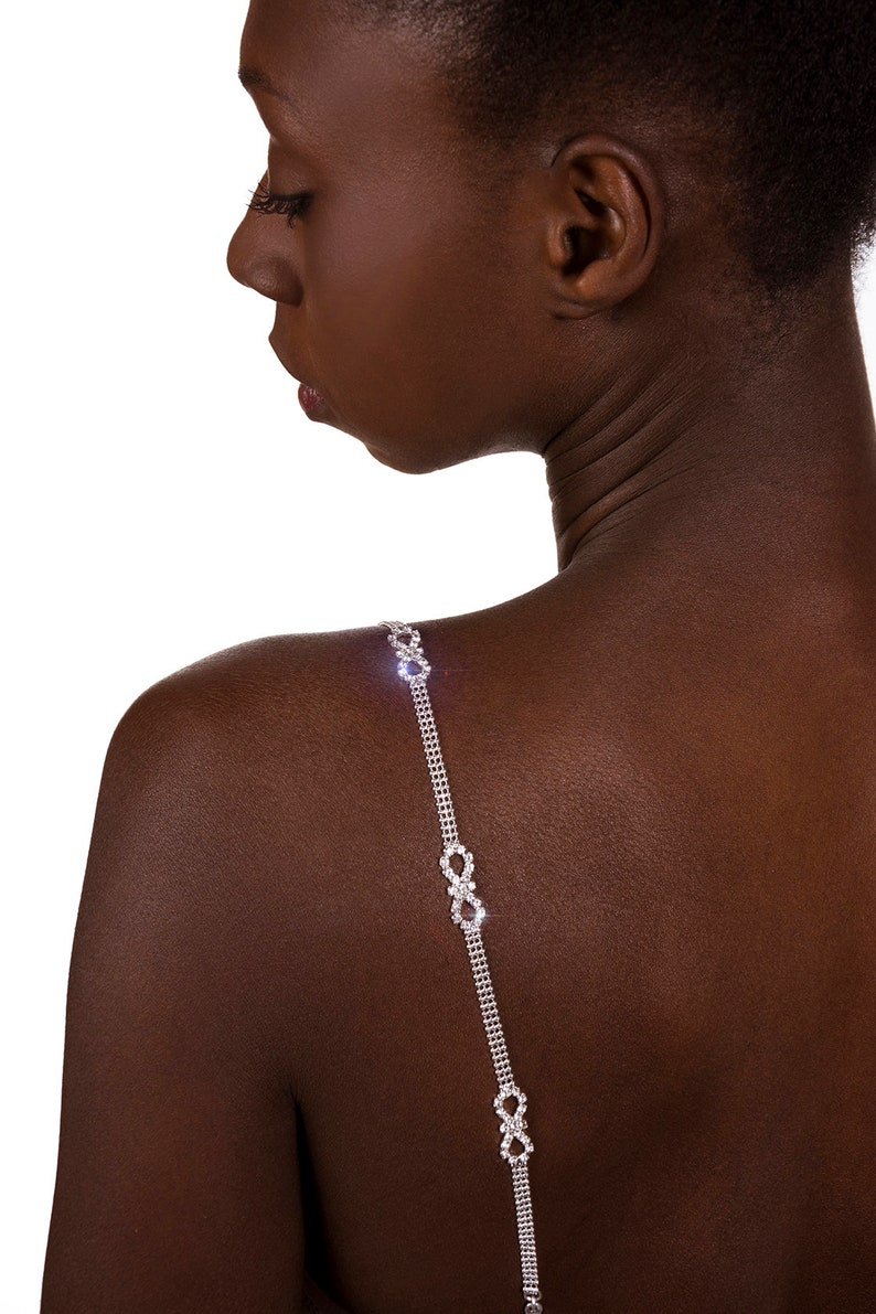 Isabella Jeweled Bra or Swimsuit Bra Straps, Strapless Bra Hack, Decorative Bra Straps, Diamante