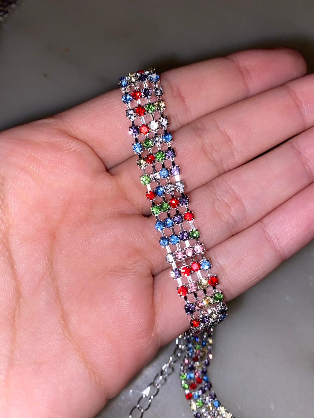 Tais Multicolor Four Rows Crystals Bra Straps Diamante Bra Etsy