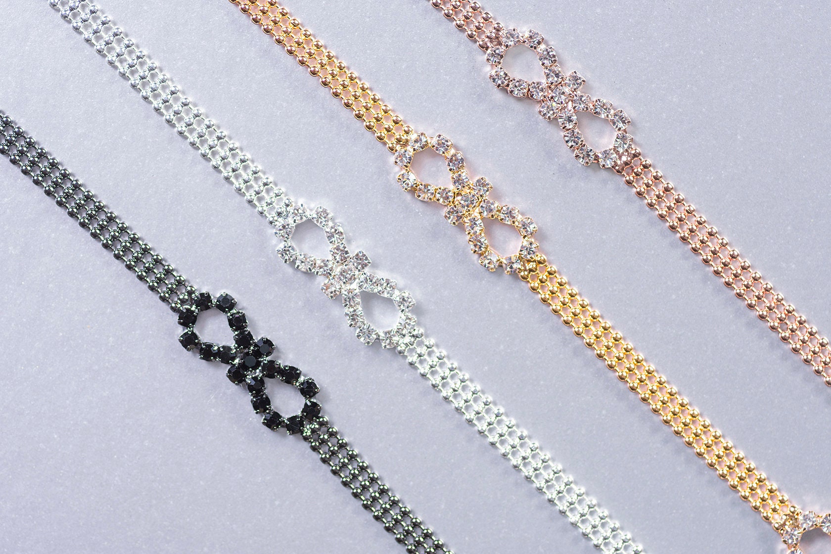 Isabella Jeweled Bra or Swimsuit Bra Straps, Strapless Bra Hack