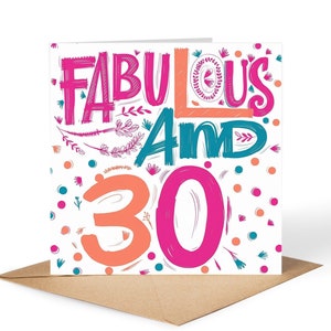Fabulous And 30 • Birthday Card • Personalised Card