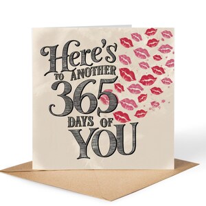 Here's To Another 365 Days Of You • Valentines Card • Love Card • Anniversary Card • Personalised Card