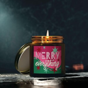 Merry Everything • Scented Coconut Apricot Candles (4oz, 9oz) • Hand-Poured Mason Jar Candle • Choose Scent