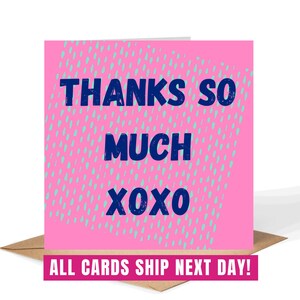 Merci beaucoup XOXO • Carte de remerciement • Carte personnalisée