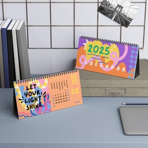 2025 Affirmation Desk Calendar: Colorful Monthly Planner