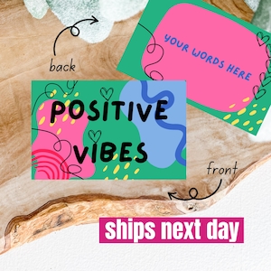 Wallet Card Positive Vibes • Personalised Gift • Pocket Reminder • Keepsake • Birthday Gift • Christmas Gift • Metal Wallet Card