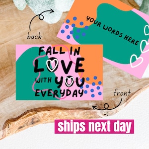 Wallet Card Fall In Love With You Everyday • Personalised Gift • Pocket Reminder • Keepsake • Birthday Christmas Gift • Metal Wallet Card