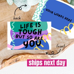 Wallet Card Life Is Tough But So Are You • Personalised Gift •Pocket Reminder • Keepsake • Birthday Gift • Christmas Gift •Metal Wallet Card