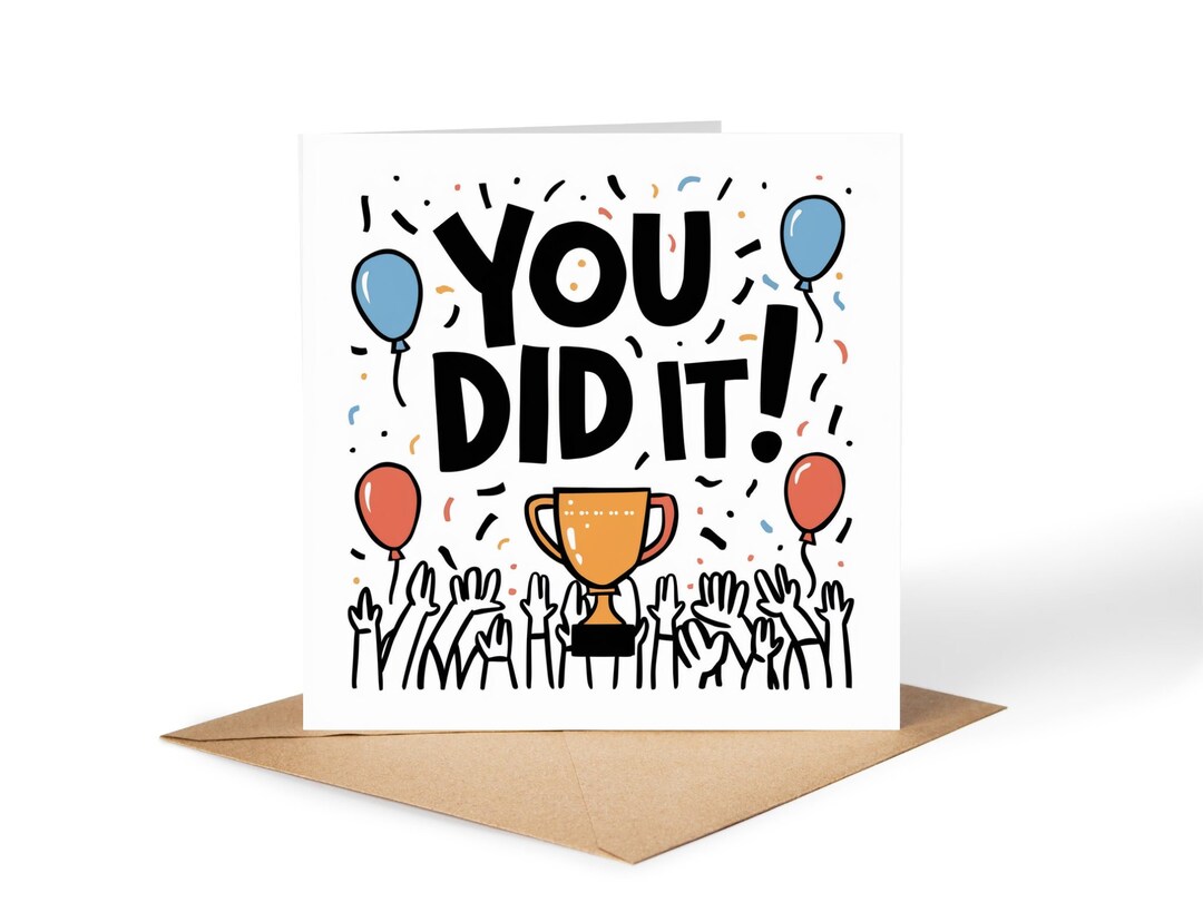 You Did It! • Congratulations Card • Personalised Card - Etsy Australia