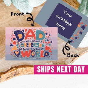 Dad To The World You May Be One Person Wallet Card • Personalised Gift • Pocket Reminder •Keepsake •Birthday •Christmas •Father's Day •Metal