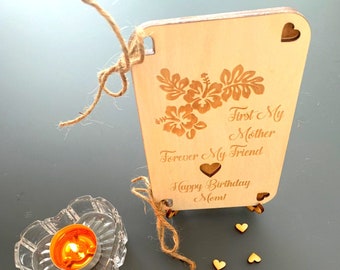 Custom Wood Card - Engraved Greeting Card - Wooden Greeting Card - Engraved Wood Card - Engraved Card with Wood Stand - Two Page Card