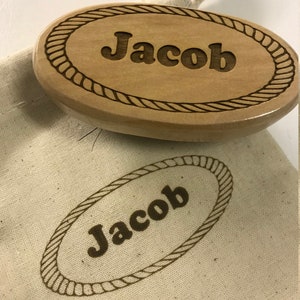 Custom Engraved Bamboo Beard Brush with Boar Bristles