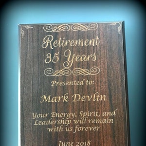 Custom Cherry Wood Finished Wall Plaque - Easel Plaque Sign Award - Engraved Plaques - Custom Plaques - Personalized Plaque - Various Sizes