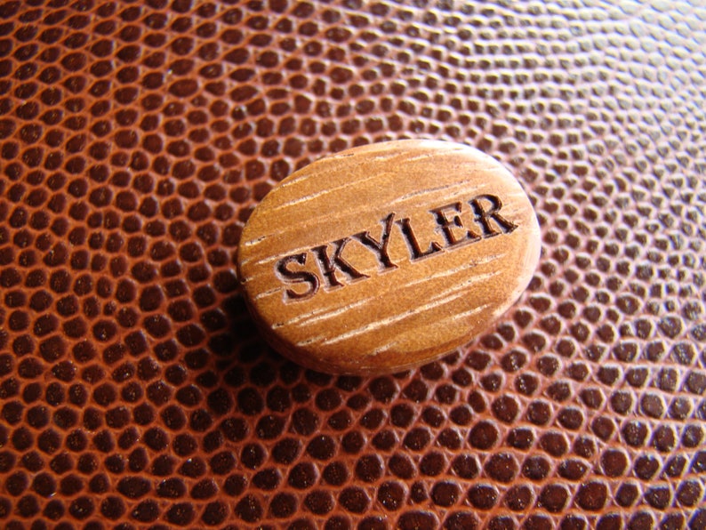 Personalized Wood Beads Engraved Wooden Oval or Round Wood Beads Custom Wood Beads Custom Oval Wood Beads 15mm 20mm qty of 6 image 2