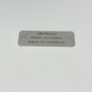 Stainless Steel Industrial Rectangle Asset Equipment Tag 1 x 3, custom industrial label, Equipment name plates, Serial Number Plates or Tags