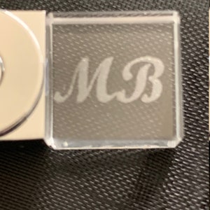 Custom Monogram USB Engraved Acrylic USB Thumb Drive 32GB Clear Acrylic usb Silver 32GB usb Personalized usb image 5