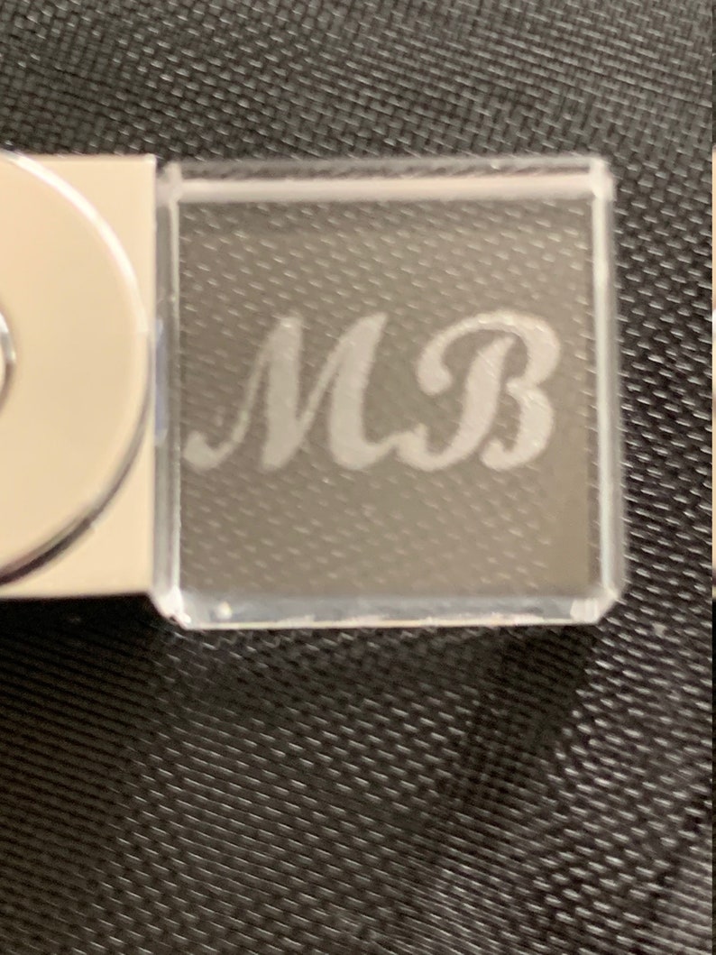 Custom Monogram USB Engraved Acrylic USB Thumb Drive 32GB Clear Acrylic usb Silver 32GB usb Personalized usb image 5