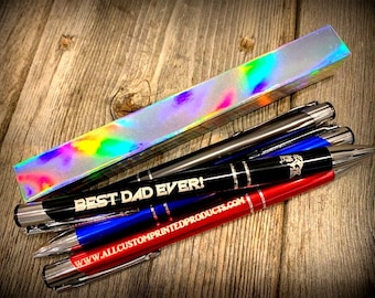 Metal Black Ball Point Pen Custom Laser Gravé - 4 couleurs disponibles