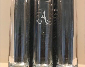 Custom Personalized Tall Glass Cylinder - Tall Cylinders for Sand Ceremony - Tall Cylinder Vase - Custom Pouring Vases - Wedding Vases