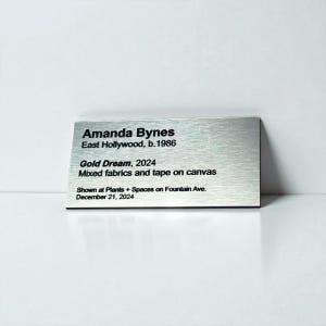 Custom Art Gallery Sign: Brushed Stainless Steel, Black Text, Indoor/Outdoor