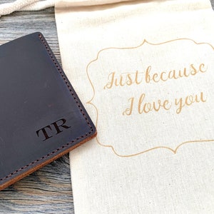 Personalized Leather Wallet Monogram Wallet Engraved Leather Wallet Mens Custom Wallet Mens Anniversary Gift Boyfriend Gift image 9