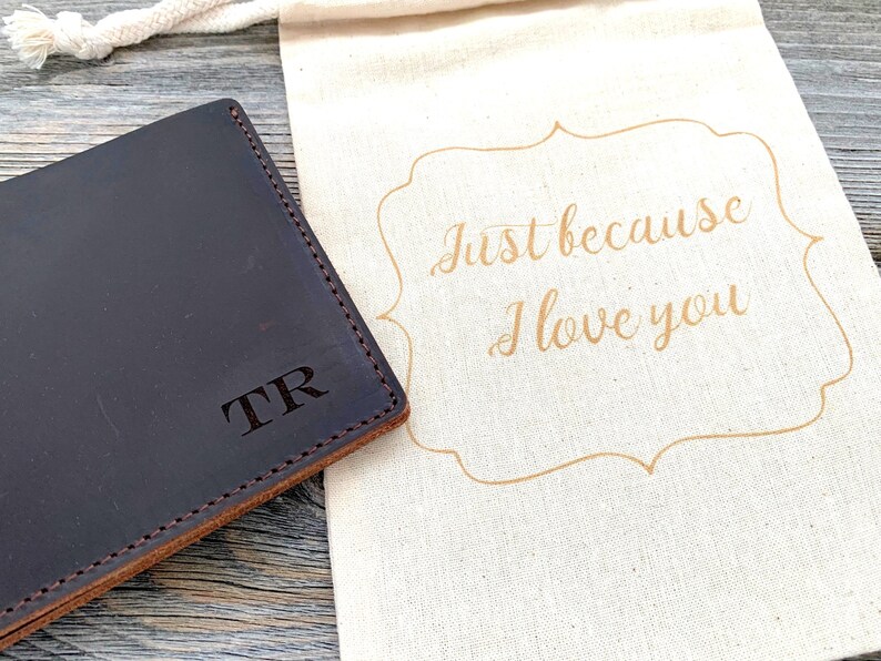 Personalized Leather Wallet Monogram Wallet Engraved Leather Wallet Mens Custom Wallet Mens Anniversary Gift Boyfriend Gift image 9