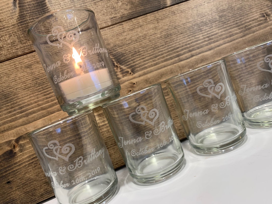 6 Personalized Votives Custom Candle Holder Personalized Votive Holder