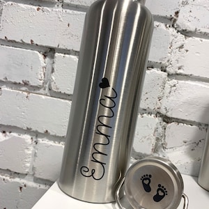 Personalisierte Edelstahl-Wasserflasche - Chrom-Wasserflasche - Benutzerdefinierte gravierte Wasserflasche - 25 Unzen Chrom-Edelstahl-Wasserflasche