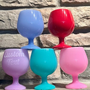 Personalized Silicone Stem Cups - Stemmed Silicone Cups - Champagne Silicone Cups - Colored Stemmed Goblet Champagne Wine Beach Cup - Each