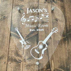 Custom Acrylic Guitar Pick Sign: Laser Engraved Music Room Decor