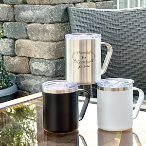 Custom Insulated Stainless Steel Coffee Mug - Personalized 10oz Travel Cup