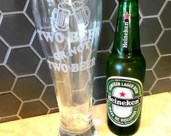 Large 23oz Tall Beer Glass - Personalized Tall Pilsner Beer Glass - Large Custom Beer Glass - Etched Tall Beer Glass - Groomsmen Beer Glass