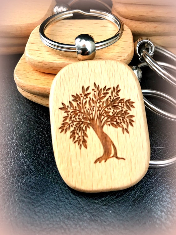 Custom Engraved Maple Wood Key Chain Key Tag Rectangle Shape Etsy Canada