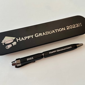Personalized Matte Black Graduation Pen Set: Engraved Metal Box