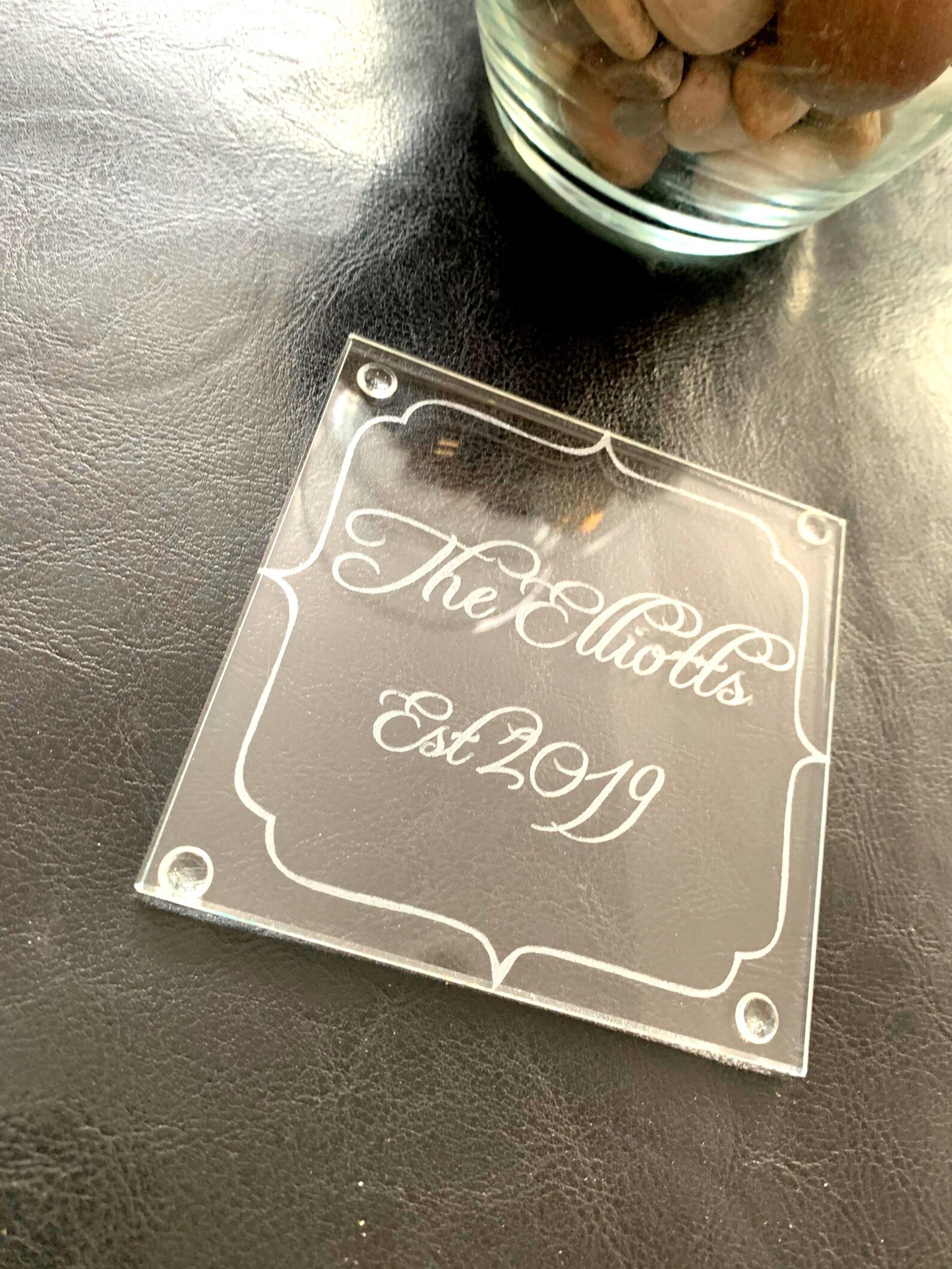 Custom Glass Coaster Personalized Glass Coaster Etched Etsy