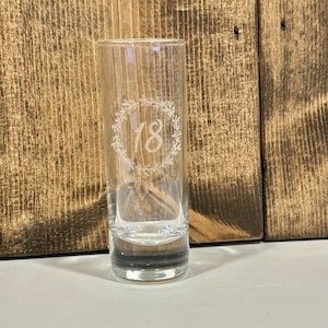 Personalized Tall Shot Glass: Custom Laser Etched Gift (2.5oz)