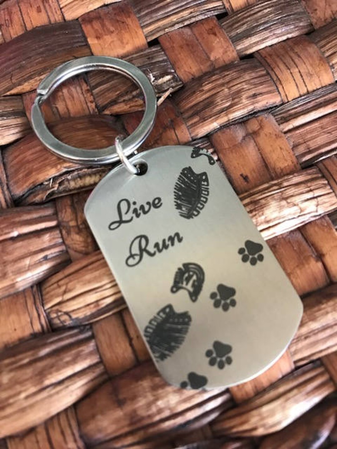 Personalized Dog Tag Key Chain Stainless Steel Custom Dog Tag Key Chain