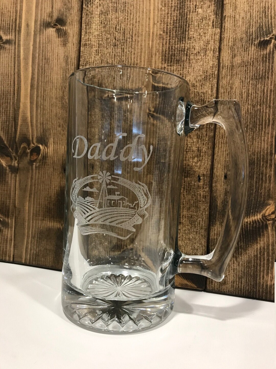 Custom Glass Beer Mug Personalized Beer Stein 25oz Large Glass Custom Beer Mug Father's Day Gift